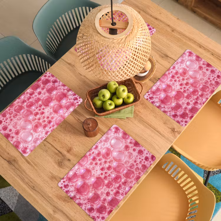 Roze - Schuim - Bubbels Placemat vinyl groot -zzsfeer5_Kitchenyeah-website