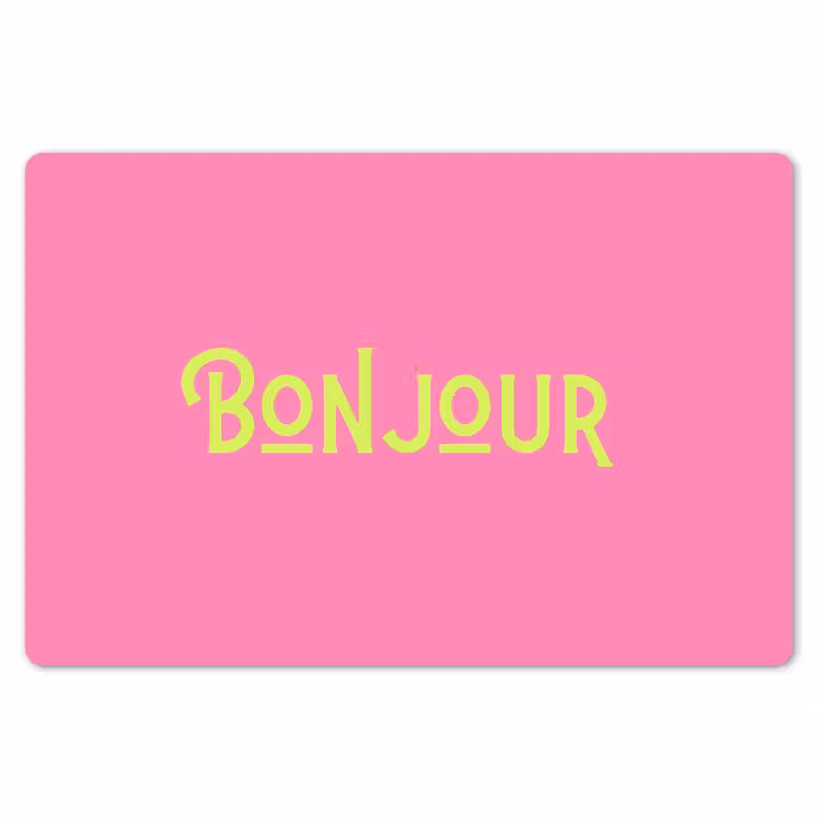 Roze - Groene Bonjour - art-deco Placemat vinyl groot -zzsfeer1_Kitchenyeah-website