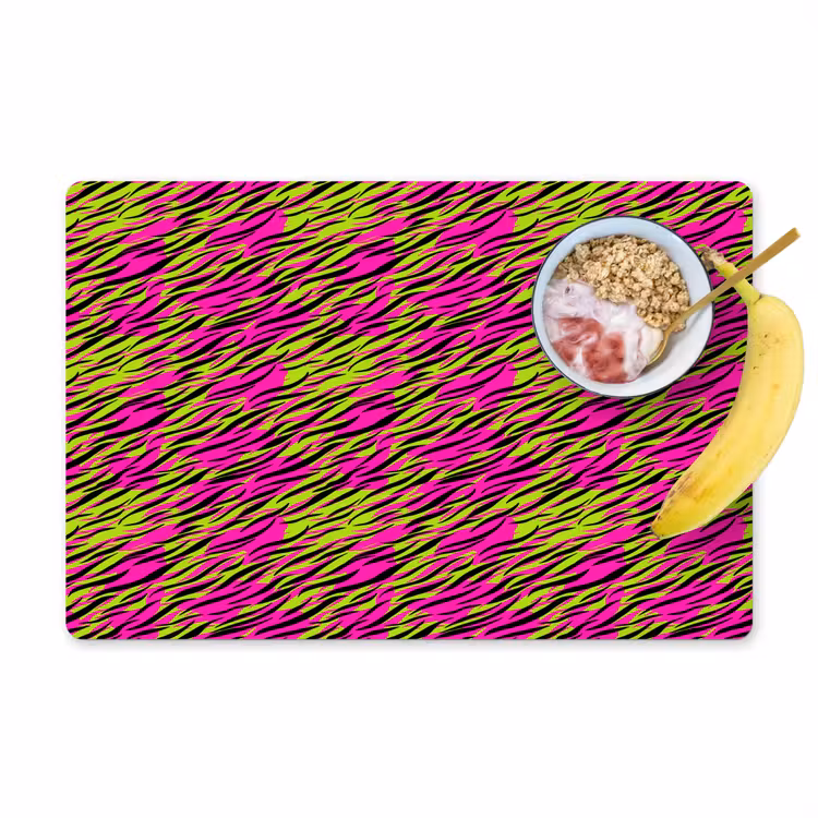 Roze - Groen - Neon - Dieren Placemat vinyl groot 368 -zzzproduct_Kitchenyeah-website