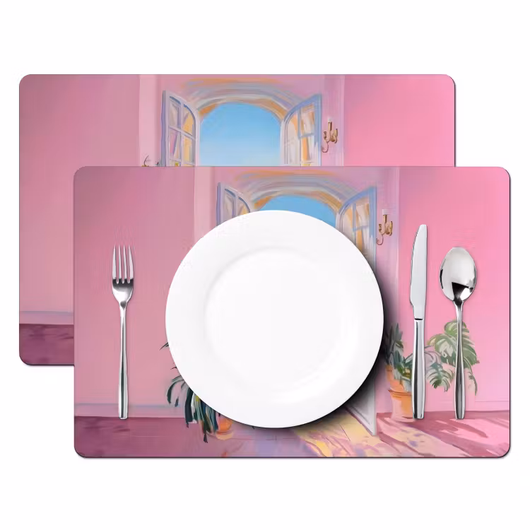 Roze - Buiten - Verf Placemat vinyl groot -zzsfeer2_Kitchenyeah-website