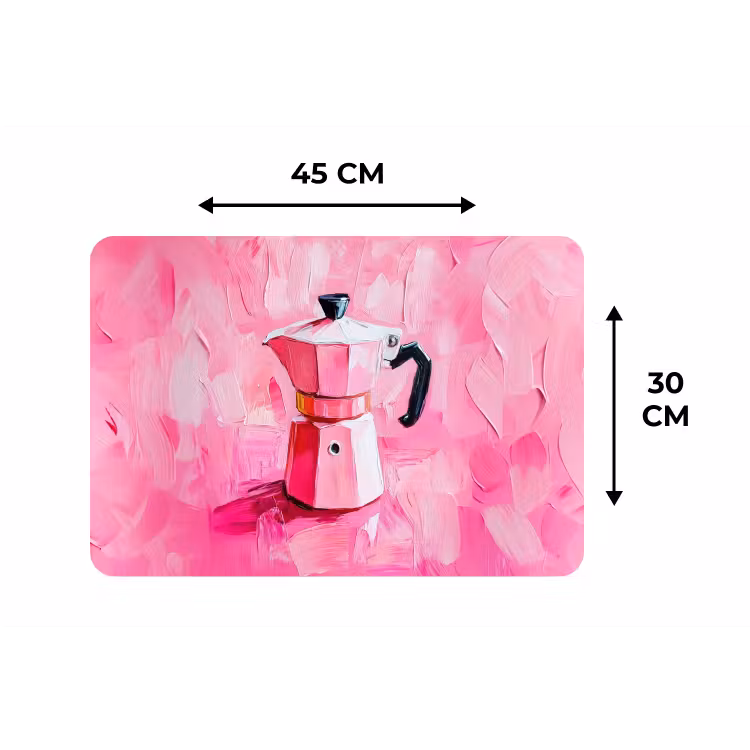 Roze - Verf - Coffee Placemat vinyl groot -specs