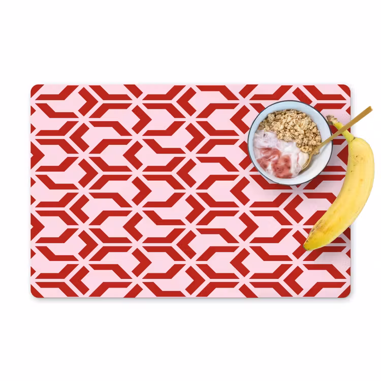 Roze - Rood - Geometrisch - Patroon Placemat vinyl groot 368 -zzzproduct_Kitchenyeah-website