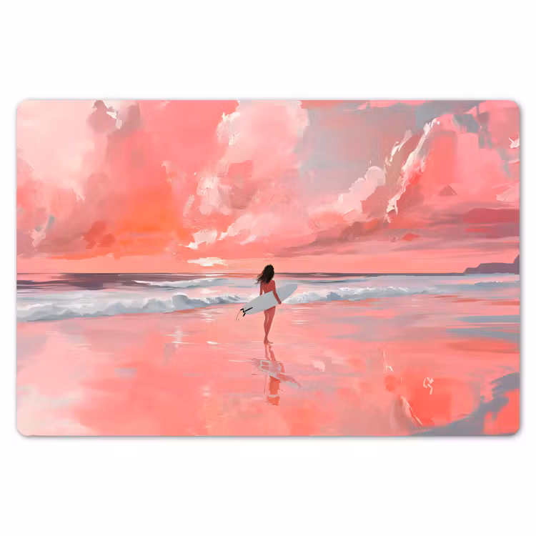Roze - Surfen - Zee Placemat vinyl groot -zzsfeer1_Kitchenyeah-website