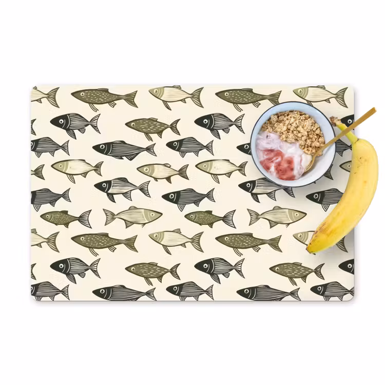 Vissen - Klassiek - Groen Placemat vinyl groot 368 -zzzproduct_Kitchenyeah-website