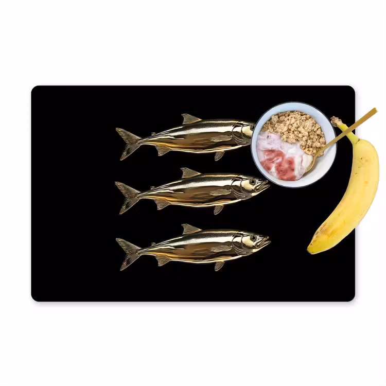 Vissen - Goud - Zwart Placemat vinyl groot -zzzproduct_Kitchenyeah-website