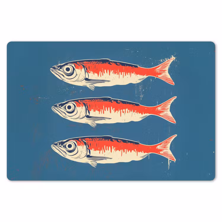 Vissen - Rood - Blauw Placemat vinyl groot -zzsfeer1_Kitchenyeah-website