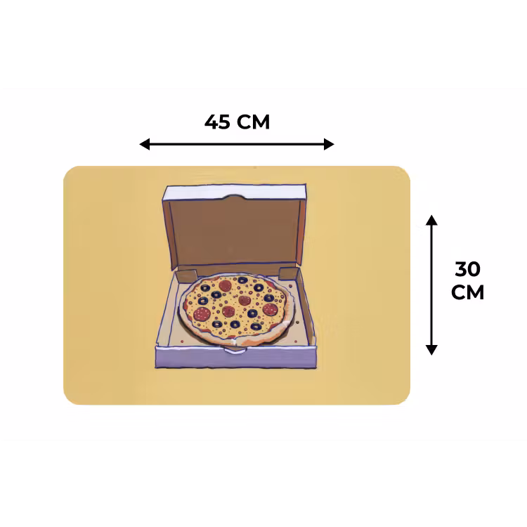 Pizza - Doos - Salami - Illustratie Placemat vinyl groot -specs