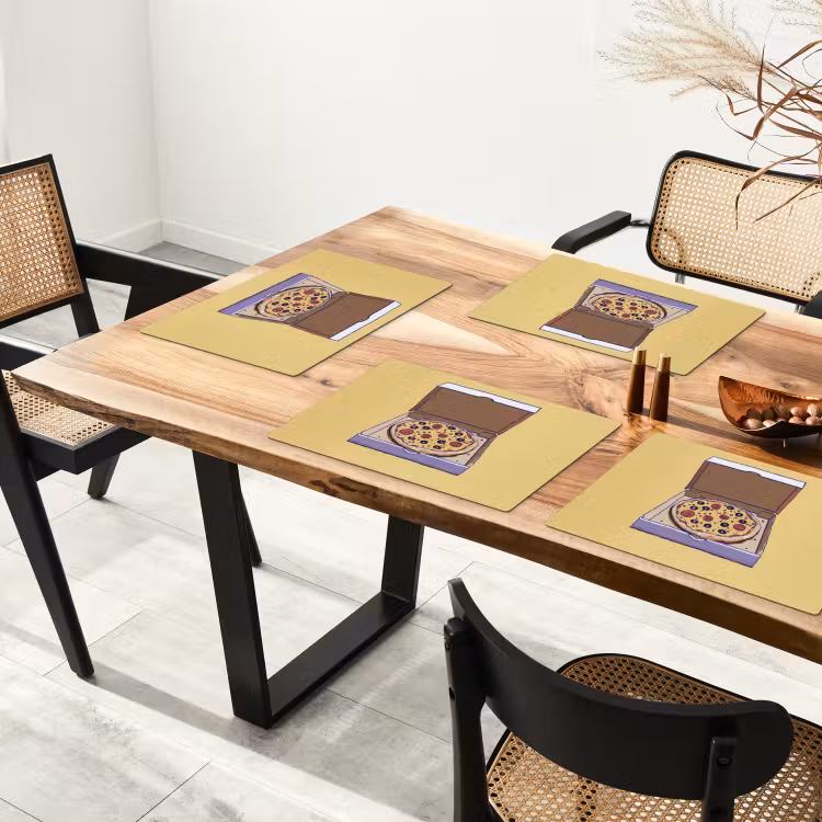 Pizza - Doos - Salami - Illustratie Placemat vinyl groot -zzsfeer4_Kitchenyeah-website