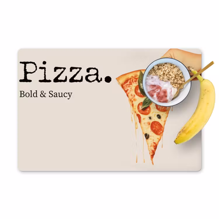 Pizza - Kaas - Pepperoni Placemat vinyl groot -zzzproduct_Kitchenyeah-website