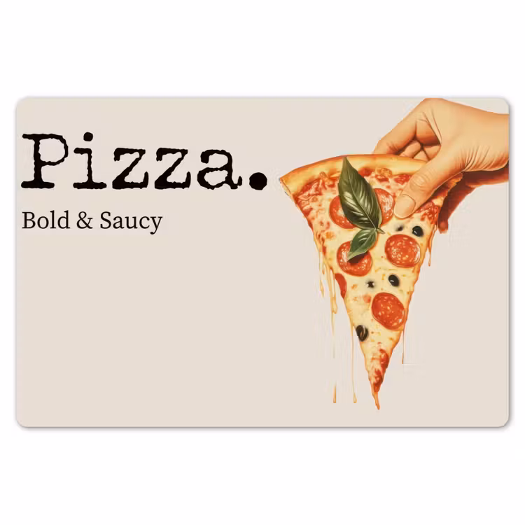 Pizza - Kaas - Pepperoni Placemat vinyl groot -zzsfeer1_Kitchenyeah-website