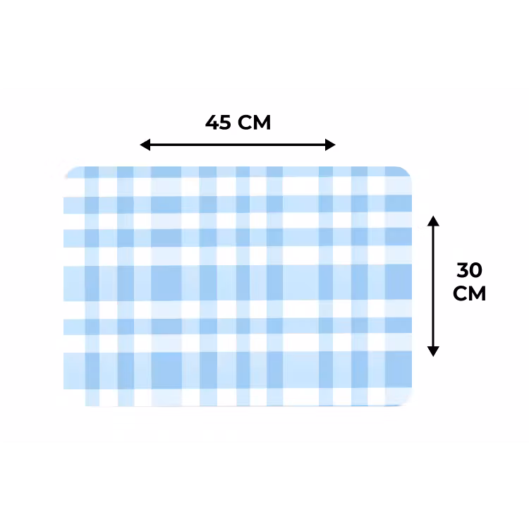 Ruit - Patroon - Blauw Placemat vinyl groot 368 -specs