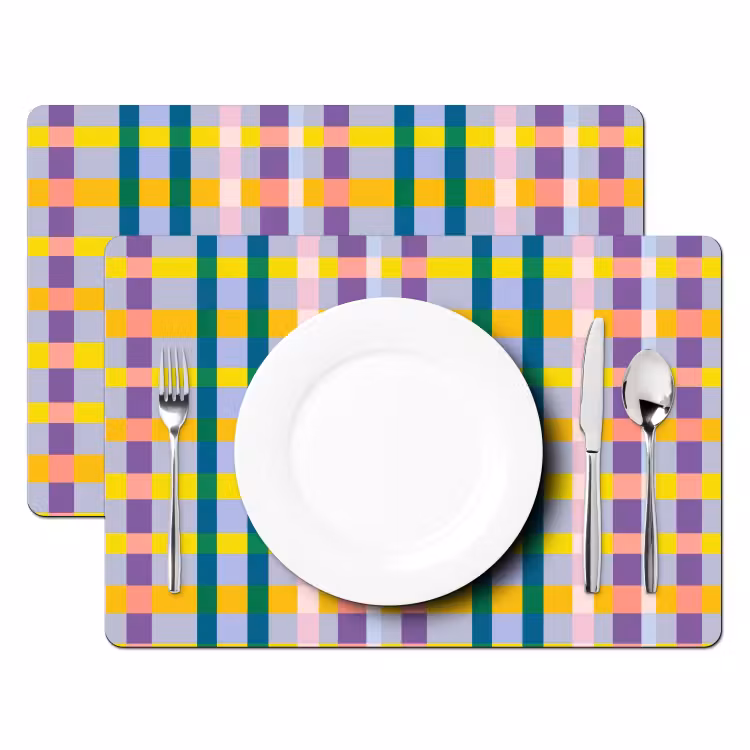 Ruit - Patroon - Kleurrijk Placemat vinyl groot 368 -zzsfeer2_Kitchenyeah-website