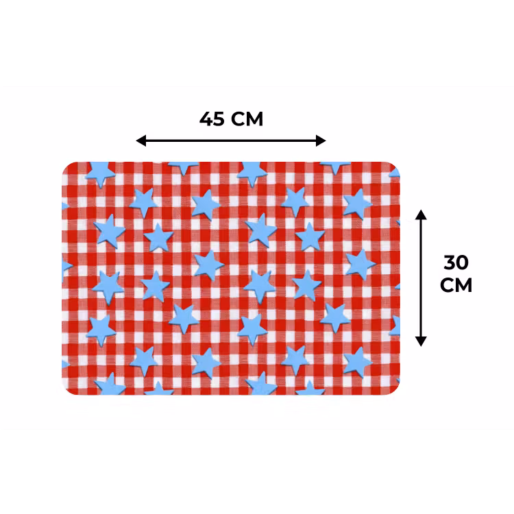 Ruit - Sterren - Rood Placemat vinyl groot 368 -specs