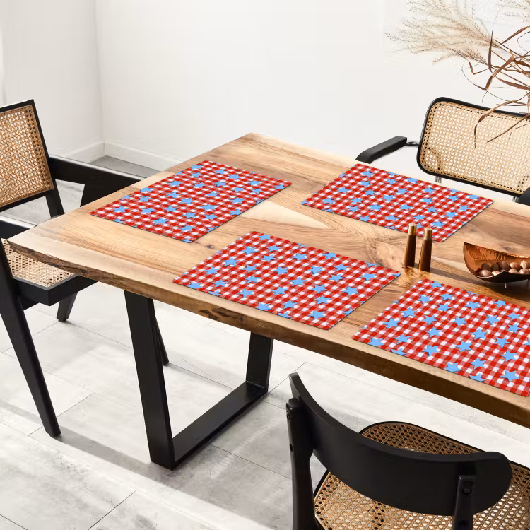 Ruit - Sterren - Rood Placemat vinyl groot 368 -zzsfeer4_Kitchenyeah-website