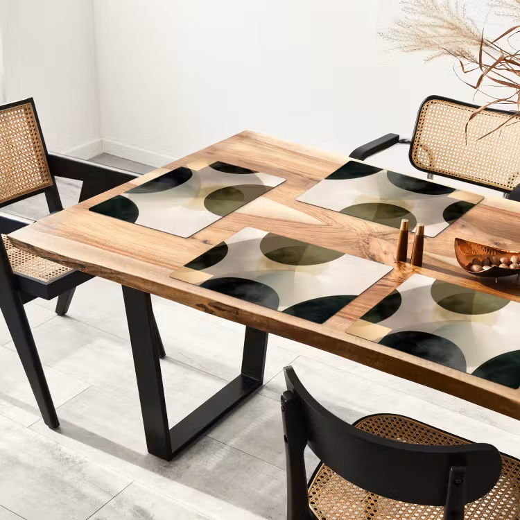 Vlakken - Abstract - Beige - Cirkels Placemat vinyl groot -zzsfeer4_Kitchenyeah-website