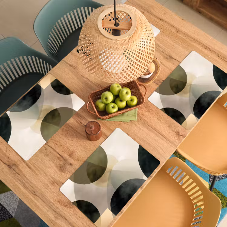 Vlakken - Abstract - Beige - Cirkels Placemat vinyl groot -zzsfeer5_Kitchenyeah-website