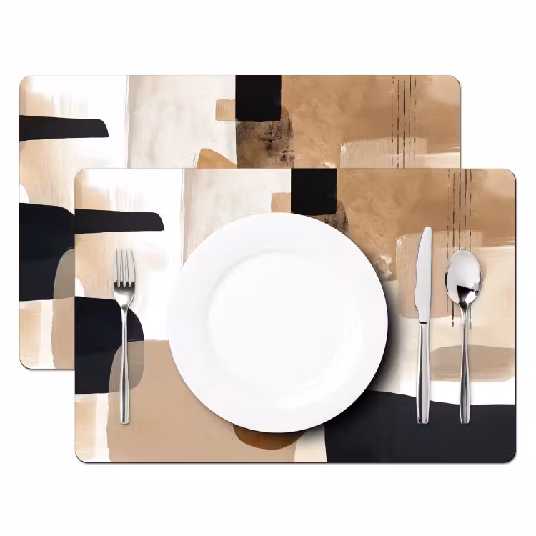 Vlakken - Abstract - Zwart - Strepen Placemat vinyl groot -zzsfeer2_Kitchenyeah-website