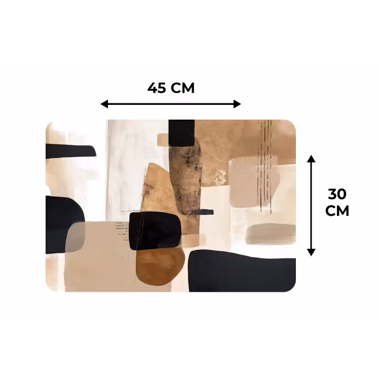 Vlakken - Abstract - Zwart - Strepen Placemat vinyl groot -specs