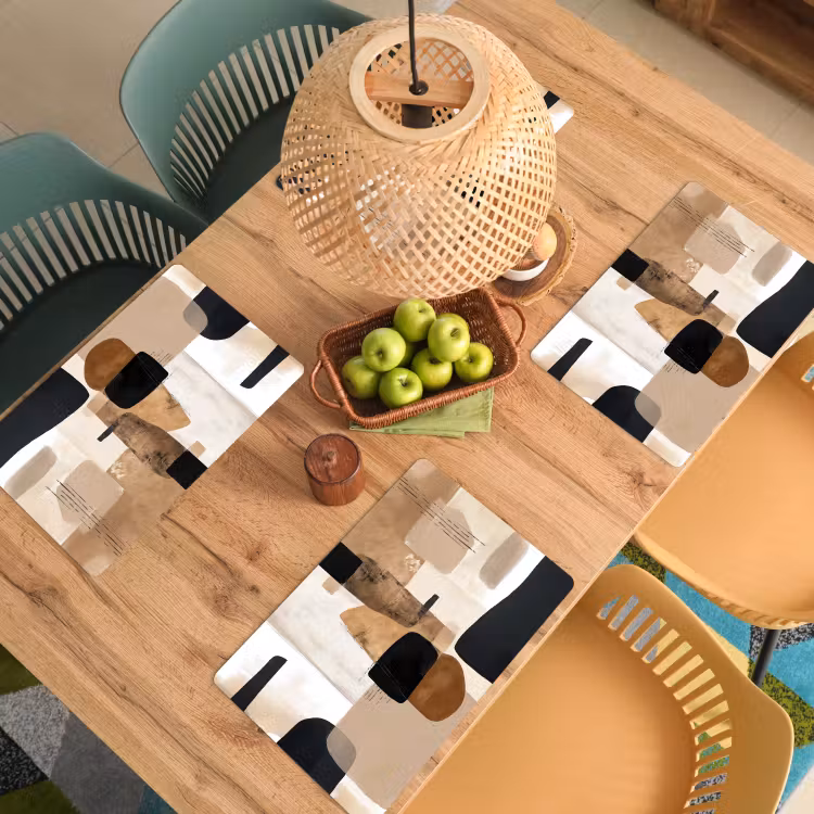 Vlakken - Abstract - Zwart - Strepen Placemat vinyl groot -zzsfeer5_Kitchenyeah-website