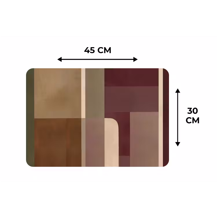 Vlakken - Abstract - Bordeaux - Lijnen Placemat vinyl groot -specs