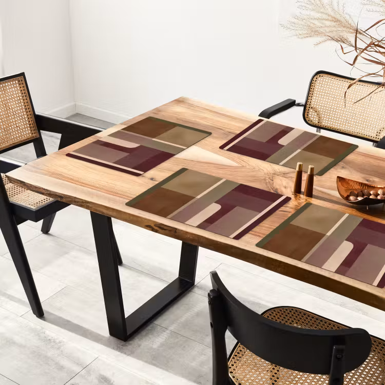Vlakken - Abstract - Bordeaux - Lijnen Placemat vinyl groot -zzsfeer4_Kitchenyeah-website