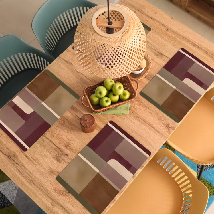 Vlakken - Abstract - Bordeaux - Lijnen Placemat vinyl groot -zzsfeer5_Kitchenyeah-website