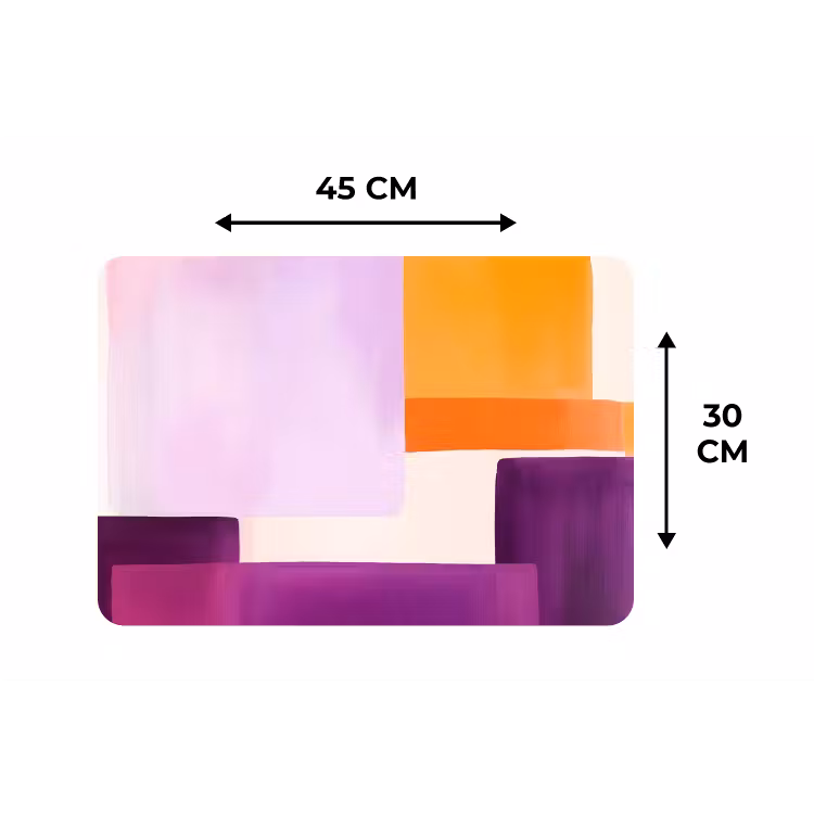 Vlakken - Abstract - Rechthoekig - Oranje Placemat vinyl groot -specs