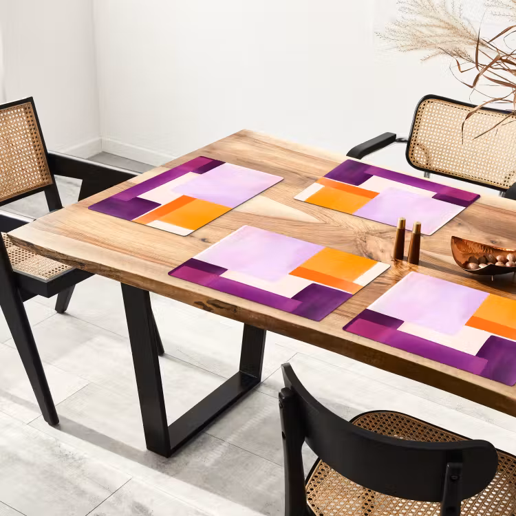 Vlakken - Abstract - Rechthoekig - Oranje Placemat vinyl groot -zzsfeer4_Kitchenyeah-website
