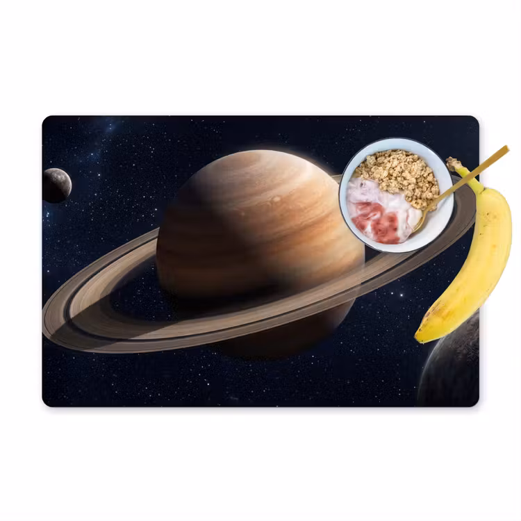 Planeten - Saturnus - Ruimte Placemat vinyl groot -zzzproduct_Kitchenyeah-website