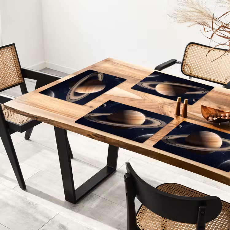 Planeten - Saturnus - Ruimte Placemat vinyl groot -zzsfeer4_Kitchenyeah-website