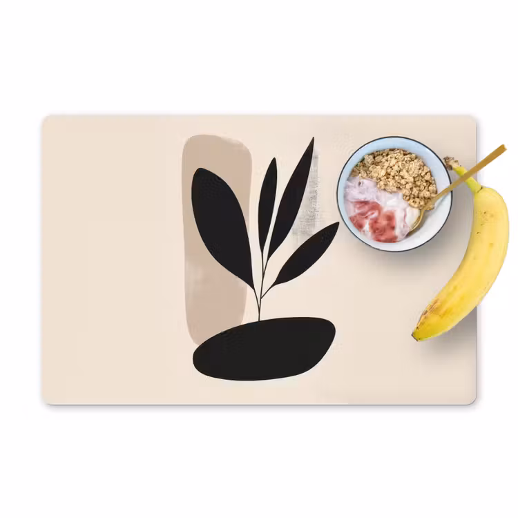 Plant - Beige - Japandi Placemat vinyl groot -zzzproduct_Kitchenyeah-website