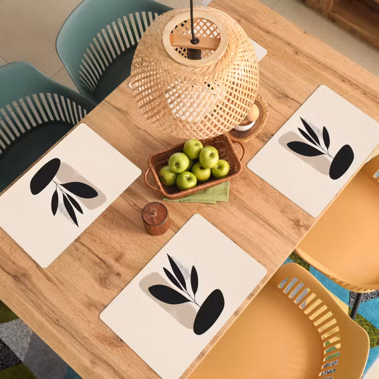 Plant - Beige - Japandi Placemat vinyl groot -zzsfeer5_Kitchenyeah-website