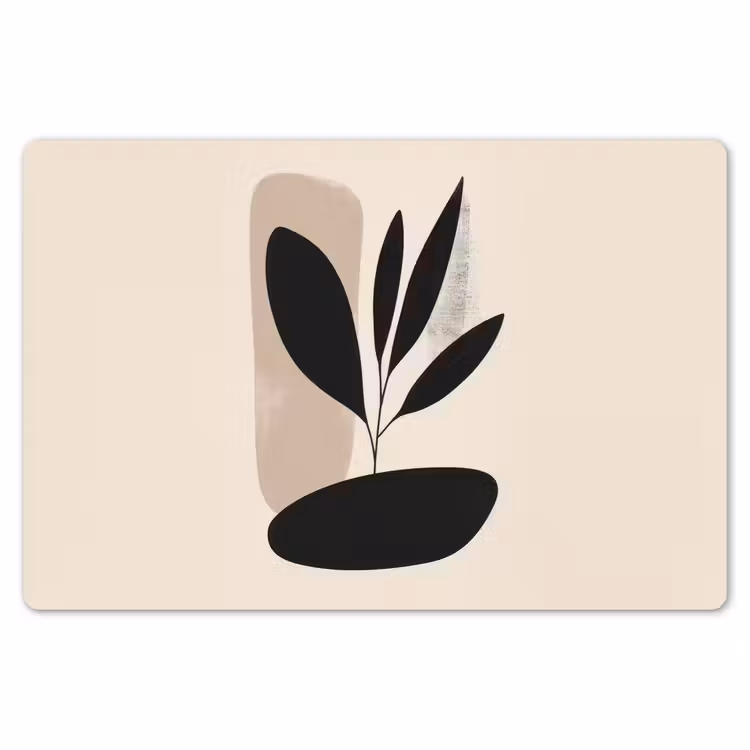 Plant - Beige - Japandi Placemat vinyl groot -zzsfeer1_Kitchenyeah-website