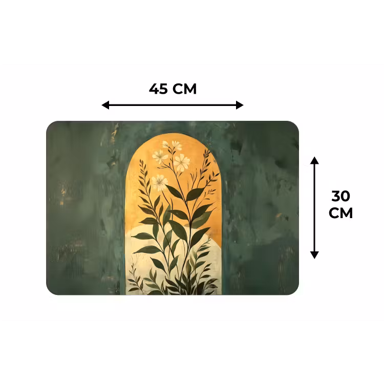 Plant - Bloemen - Wit Placemat vinyl groot -specs