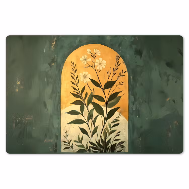 Plant - Bloemen - Wit Placemat vinyl groot -zzsfeer1_Kitchenyeah-website