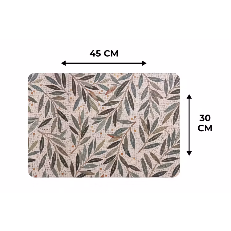 Plant - Blad - Mozaïek - Groen Placemat vinyl groot -specs