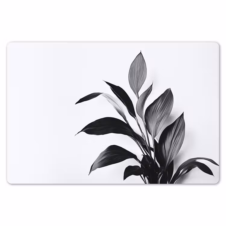 Plant - Bladeren - Minimalistisch - Zwart Placemat vinyl groot -zzsfeer1_Kitchenyeah-website