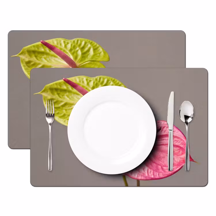 Planten - Anthurium - Groen - Roze Placemat vinyl groot -zzsfeer2_Kitchenyeah-website