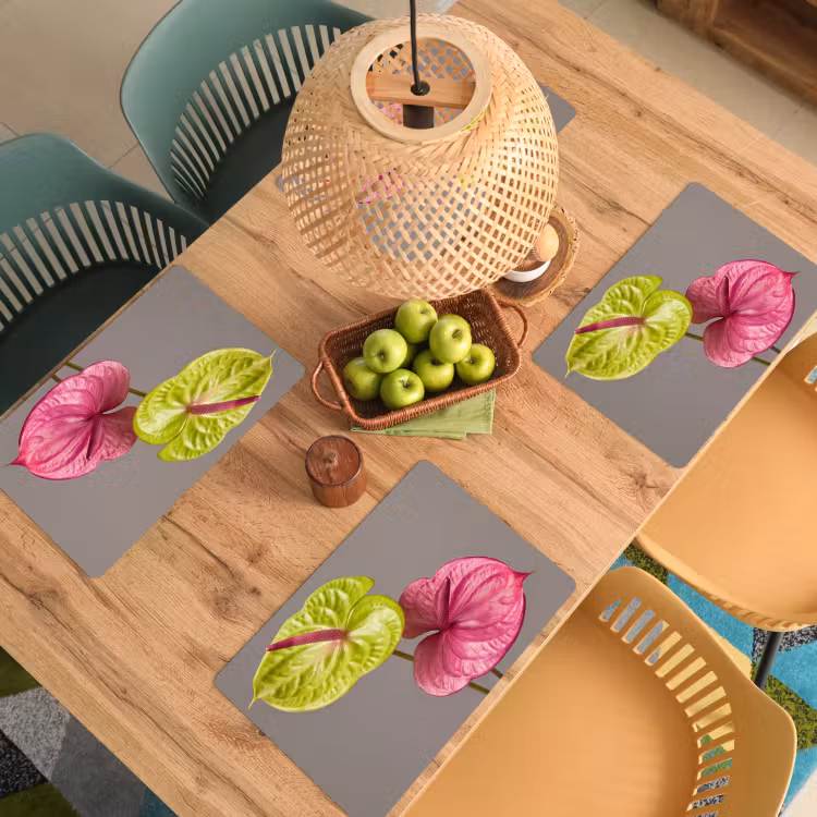Planten - Anthurium - Groen - Roze Placemat vinyl groot -zzsfeer5_Kitchenyeah-website