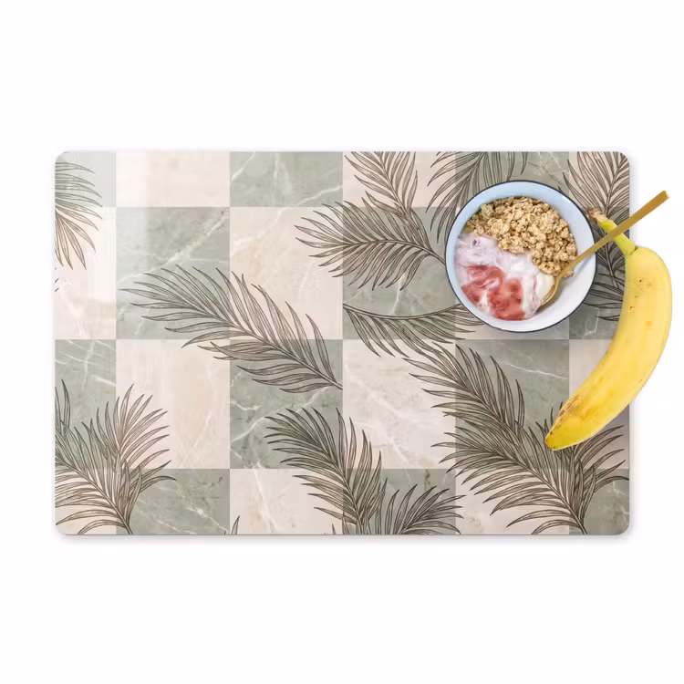 Planten - Bladeren - Marmer - Modern - Groen Placemat vinyl groot -zzzproduct_Kitchenyeah-website