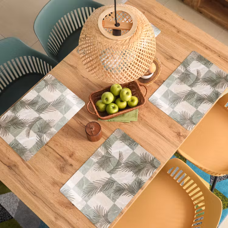 Planten - Bladeren - Marmer - Modern - Groen Placemat vinyl groot -zzsfeer5_Kitchenyeah-website