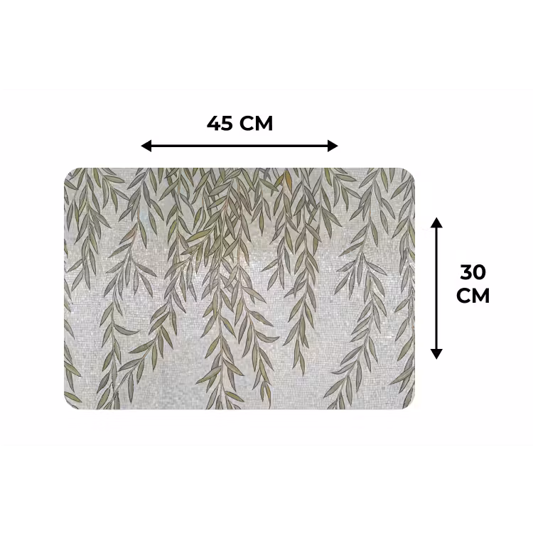 Planten - Mozaïek - Patroon - Groen - Blauw Placemat vinyl groot -specs