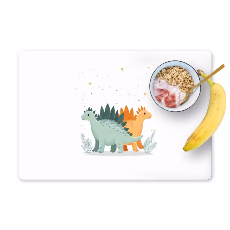 Planten - Sterren - Dinosaurussen - Oranje Placemat vinyl groot -zzzproduct_Kitchenyeah-website