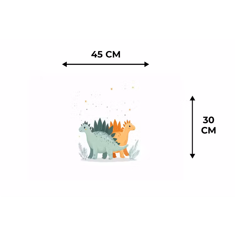 Planten - Sterren - Dinosaurussen - Oranje Placemat vinyl groot -specs