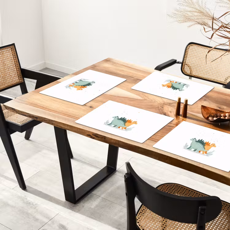 Planten - Sterren - Dinosaurussen - Oranje Placemat vinyl groot -zzsfeer4_Kitchenyeah-website