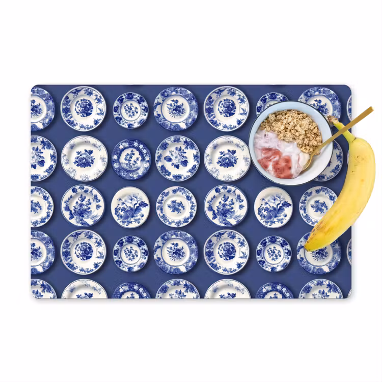Borden - Floraal - Blauw Placemat vinyl groot 368 -zzzproduct_Kitchenyeah-website