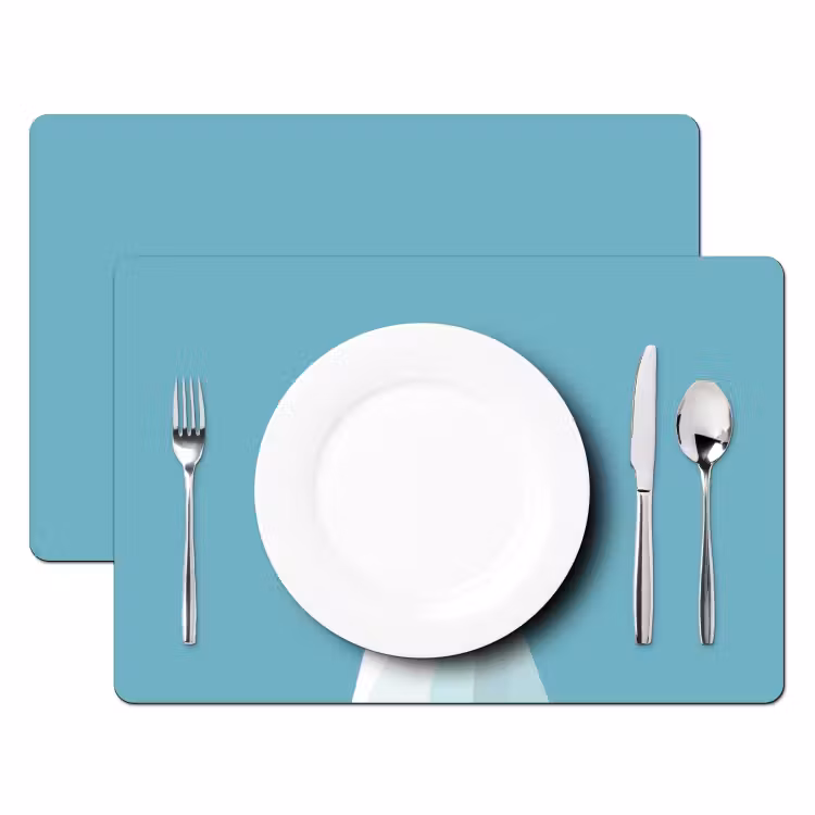 Ijsbeer - Lichtblauw - Minimalistisch Placemat vinyl groot -zzsfeer2_Kitchenyeah-website