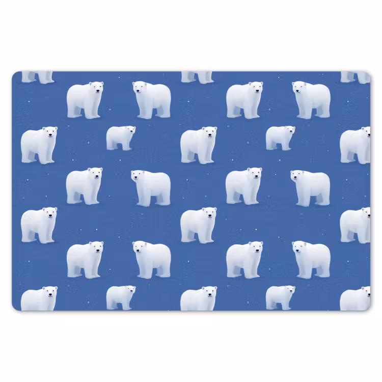 IJsbeer - Patroon - Blauw Placemat vinyl groot 368 -zzsfeer1_Kitchenyeah-website