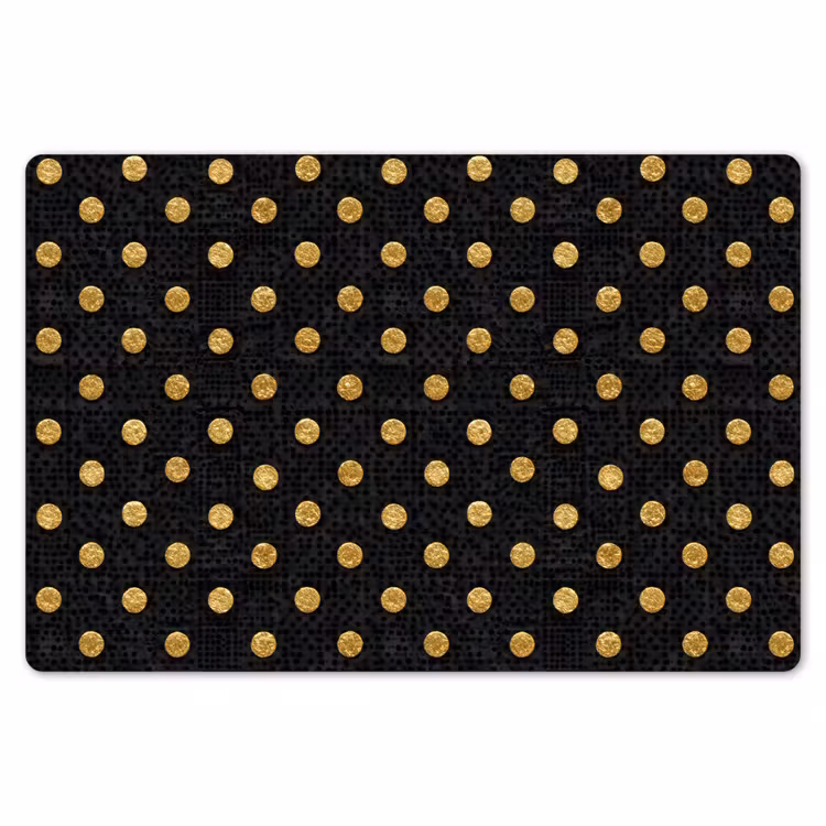 Polka Dot - Stippen - Goud - Zwart Placemat vinyl groot 368 -zzsfeer1_Kitchenyeah-website