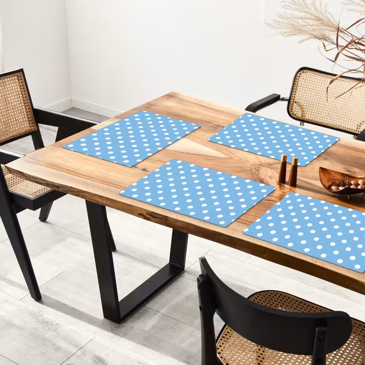 Polka - Dots - Blauw Placemat vinyl groot 368 -zzsfeer4_Kitchenyeah-website